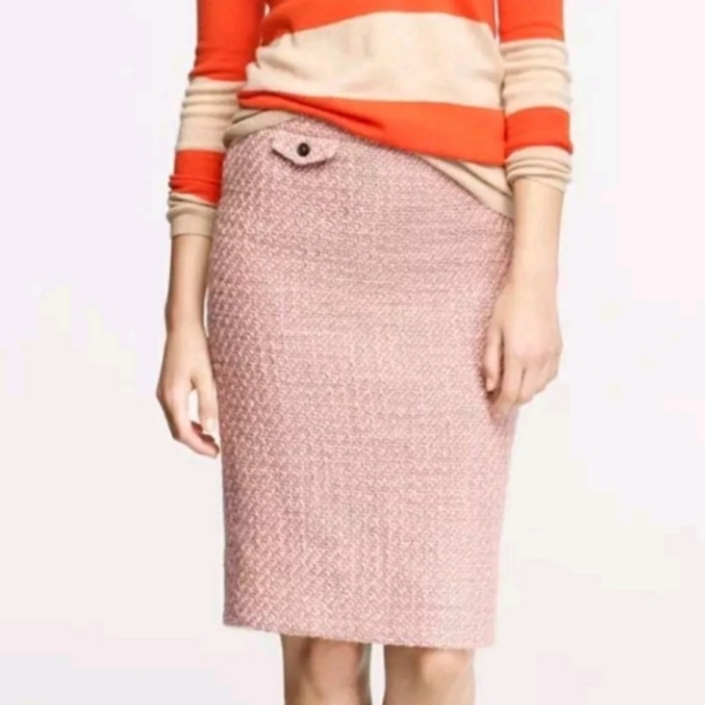 J Crew No. 2 Pencil Skirt in Textured Tweed Button